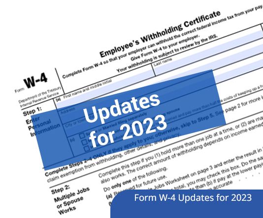 Form W-4 Updates for 2023